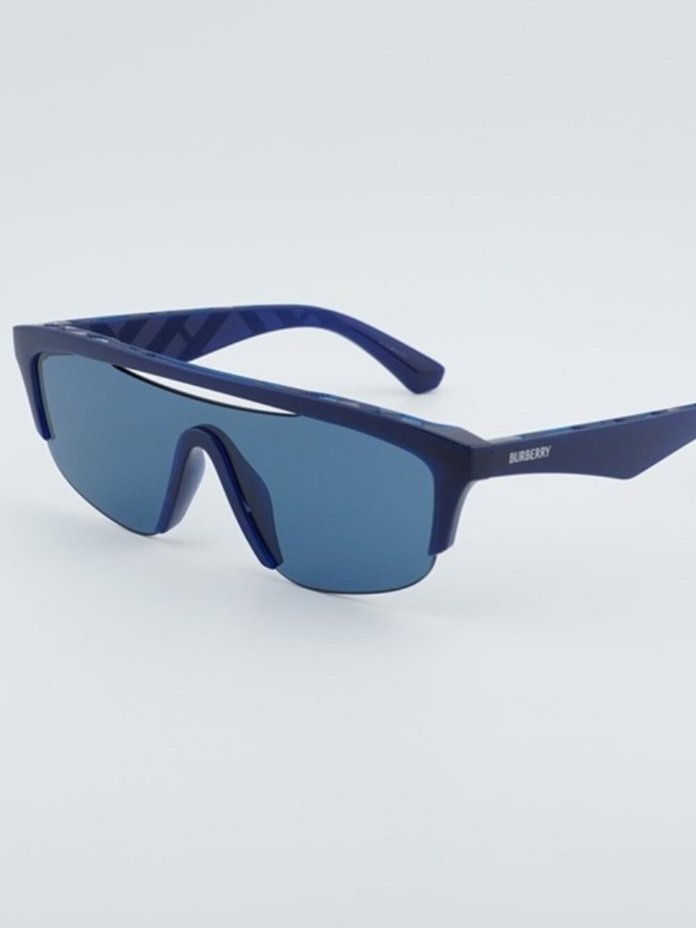 Burberry BE4460U 411080 Sunglasses Blue Shield Frame, Blue Lenses